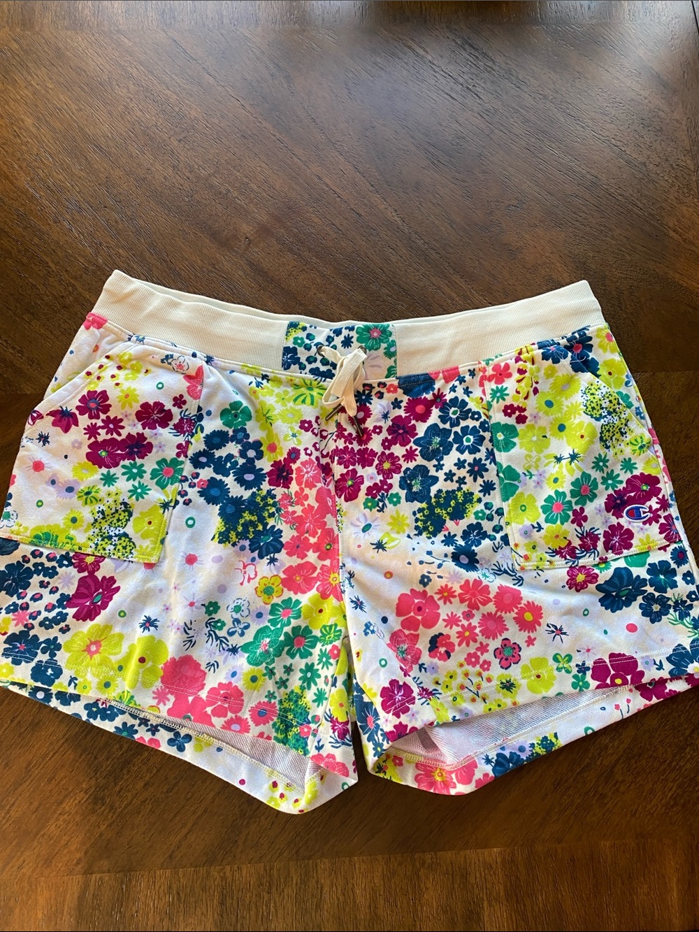 Champion Women’s Floral Athletic Shorts - White Multicolor